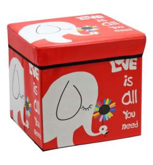 Кошик-пуфик для іграшок "Слон" (червоний)