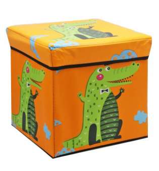 Кошик-пуфик для іграшок "Крокодил" (помаранчевий)