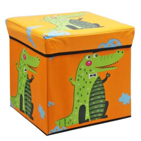 Кошик-пуфик для іграшок "Крокодил" (помаранчевий)