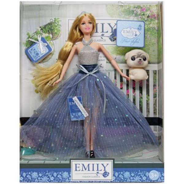 Лялька "Emily" з песиком (у блакитному)