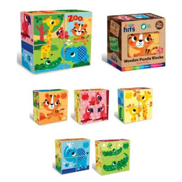 Кубики деревʼяні Colourful Zoo (4 шт)