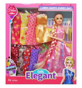 Лялька з гардеробом "Elegant girl" (10 нарядів)