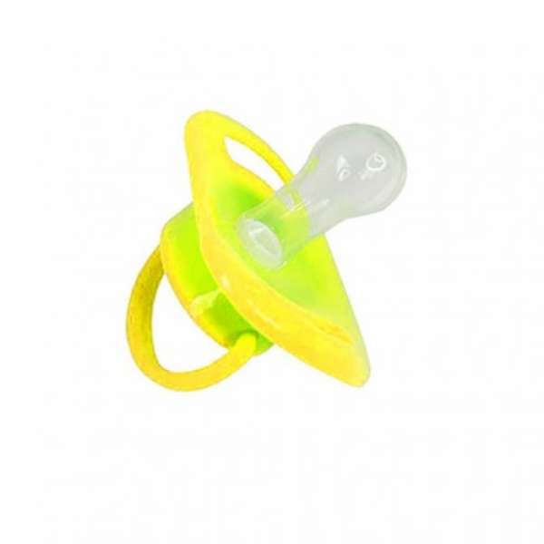 Пустушка силіконова, кругла (0+), жовта