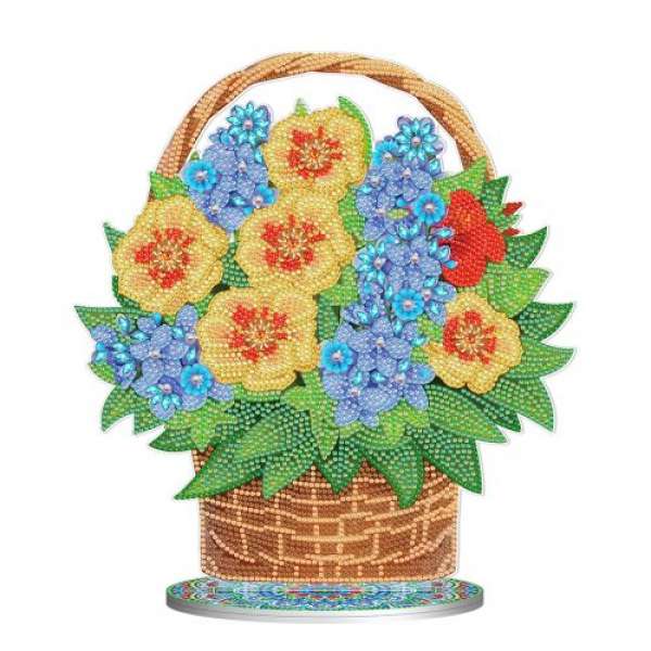 Алмазна мозаїка на підставці "Квіти в кошику"