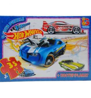 Пазли Hot Wheels + постер, 35 елем.