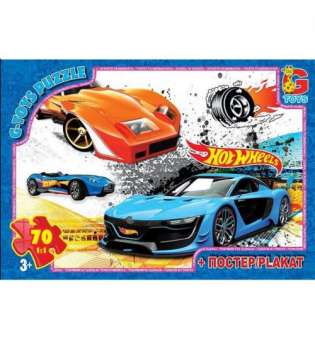 Пазли Hot Wheels + постер, 70 елем.