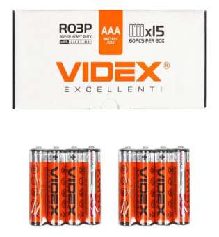 R03P Батарейки Videx AAA, сольові (4332), 4 шт