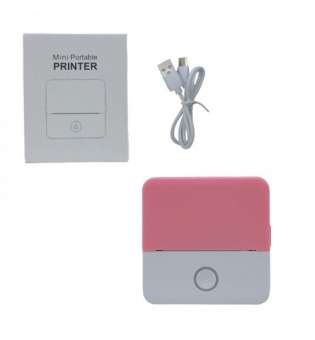 Портативний термопринтер "Portable mini printer" (рожевий)