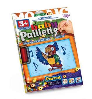 Картина-мозаїка з паєток "Baby Paillette: Папуга"