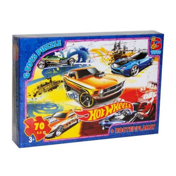 Пазли Hot Wheels: машини, 70 елементів