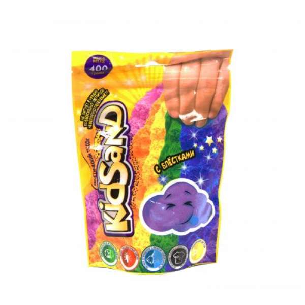 Кінетичний пісок "KidSand" фіолетовий, в пакеті, 400 г