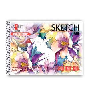 Альбом для акварелі SANTI "Flowers", А5, "Paper Watercolour Collection", 12 арк, 200 г/м2