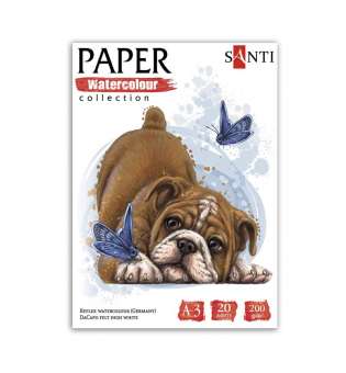 Набір паперу для акварелі SANTI "Animals", А3, "Paper Watercolor Collection", 20 арк, 200 - ціна за 5
 шт.
