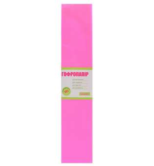 Папір гофр. 1Вересня світло-рожевий 55% (50 см * 200 см) - ціна за 10
 шт.