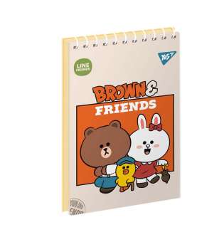 Зошит для записів YES А7 Line Friends 80 аркушів клітинка