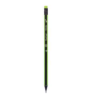 Олівець чорнографітний YES Neon Stripes трикутний з ластиком - ціна за 24
 шт.