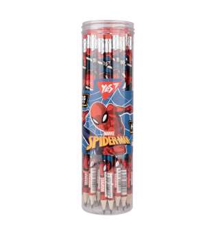 Олівець чорнографітний YES Marvel.Spiderman круглий з гумкою