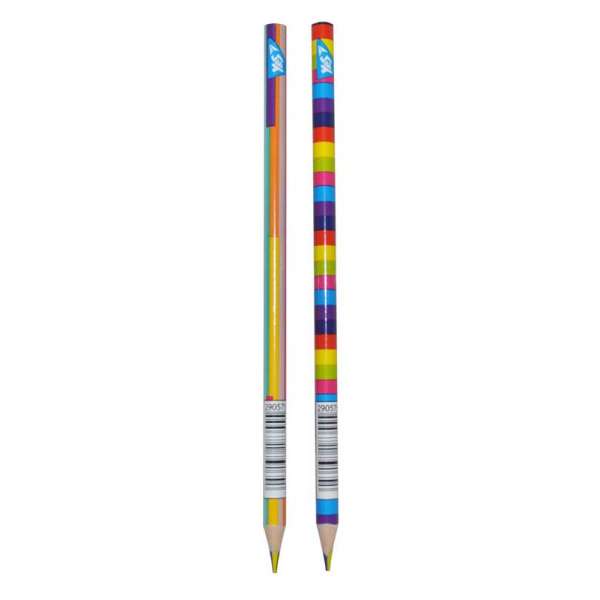 Олівець YES "Rainbow" з чотирибарвним грифелем, трикутний, заточен. - ціна за 36
 шт.