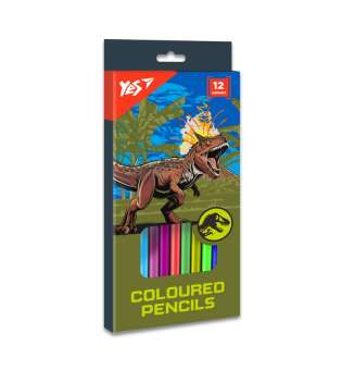 Олівці кольорові Yes 12 кольорів Jurassic World хакі