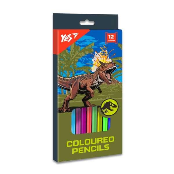 Олівці кольорові Yes 12 кольорів Jurassic World хакі