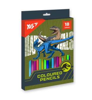 Олівці кольорові Yes 18 кольорів Jurassic World хакі