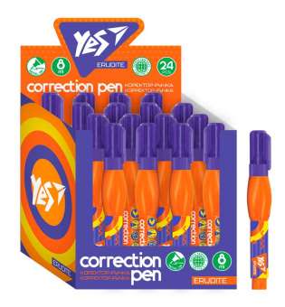 Коректор-ручка YES 8 мл, "Erudite" - ціна за 24
 шт.