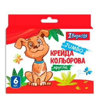 Крейда кольорова 1Вересня 6 шт. JUMBO "Zoo Land"