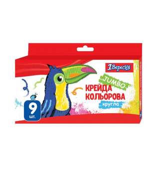 Крейда кольорова 1Вересня 9 шт. JUMBO "Zoo Land"