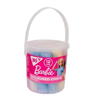 Крейда кольорова YES Barbie 12 шт, JUMBO в відрі