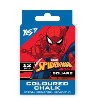 Крейда YES кольорова квадратна 12 шт. "Marvel.Spiderman"