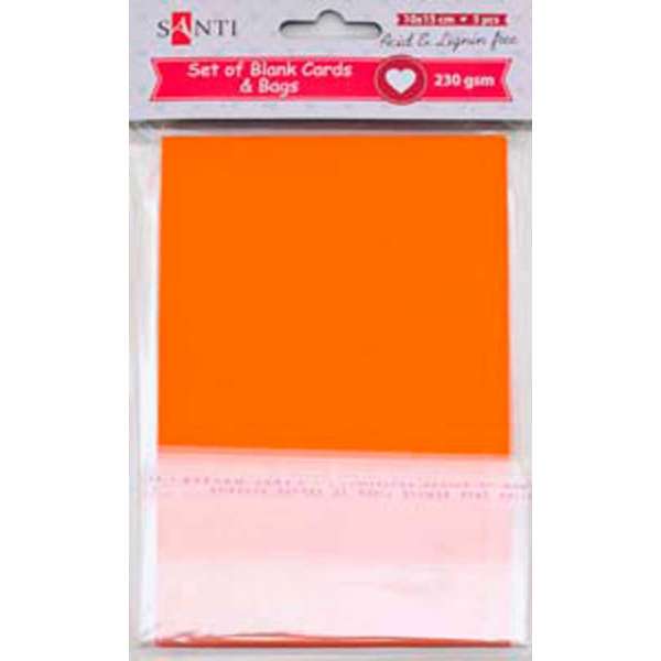 Набір помаранчевих заготовок для листівок, 10см*15см, 230г/м2, 5шт.