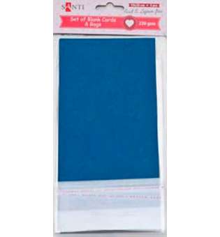 Набір темно-синіх заготовок для листівок, 10см*20см, 230г/м2, 5шт.