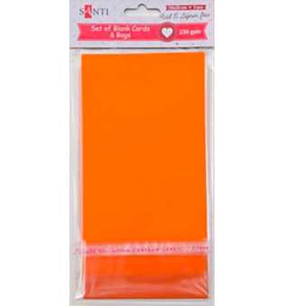 Набір помаранчевих заготовок для листівок, 10см*20см, 230г/м2, 5шт.