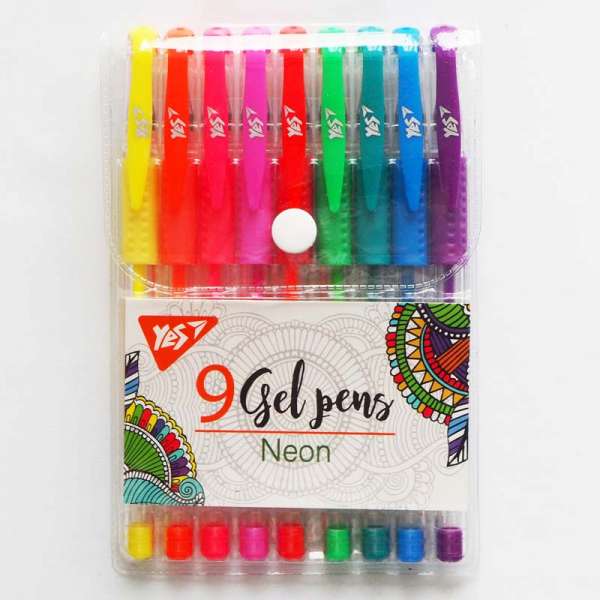 Набір гелевих ручок YES Neon 9 штук