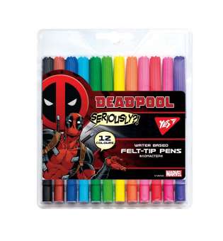 Фломастери YES 12 кольорів Marvel.Deadpool