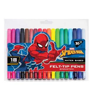 Фломастери YES 18 кольорів Marvel.Spiderman
