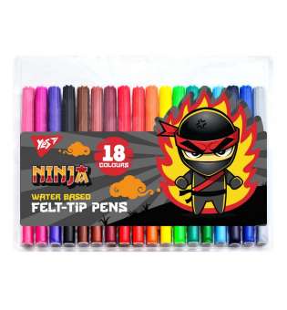 Фломастери Yes 18 кольорів Ninja