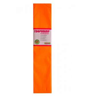Папір гофр. 1Вересня флуоресцен. помаранчева 20% (50 см * 200 см) - ціна за 10
 шт.