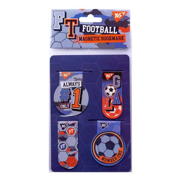 Закладки магнітні YES "Football", 4 шт - ціна за 10
 шт.