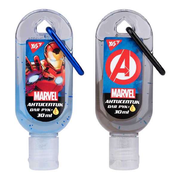 Гель антисептичний YES для рук з карабіном "Marvel.Avengers", 30 мл. - ціна за 12
 шт.