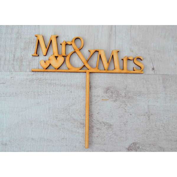 Фігура з фанери 0.4 "Напис для торта" Mr & Mrs ", 17 * 17 см.