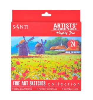 Набір художніх кольорових олівців "Santi Highly Pro", 24 шт
