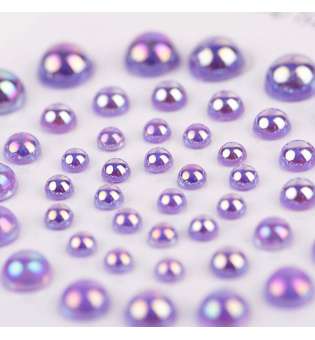 Перлини SANTI самоклеючі світло-фіолетові, райдужні, 50 шт