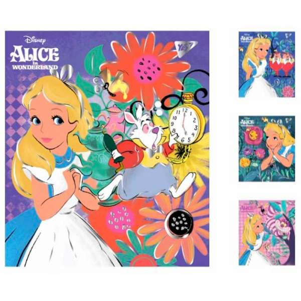 Зошит для записів А5/48 кл. YES "Alice in wonderland" фольга золото+софт-тач