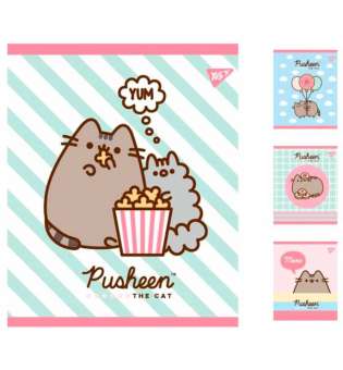 Зошит для записів А5/12 лін. YES "Pusheen. Sweet cat" УФ-виб.+глітер+софт-тач - ціна за 10
 шт.