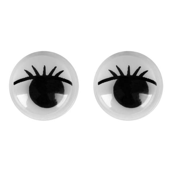 Оченята SANTI самоклеючі з віями круглі чорні 12мм 30 шт