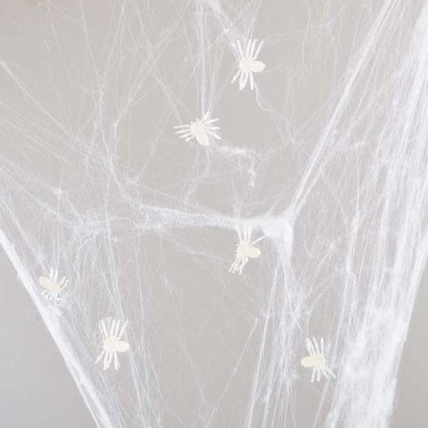 Набір пласт.павуків Yes! Fun Хелловін 2,5см, 50 шт, білі, світяться у темряві