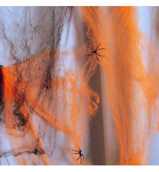 Павутина декор. Yes! Fun Хелловін 20г, з двома павучками, помаранчева