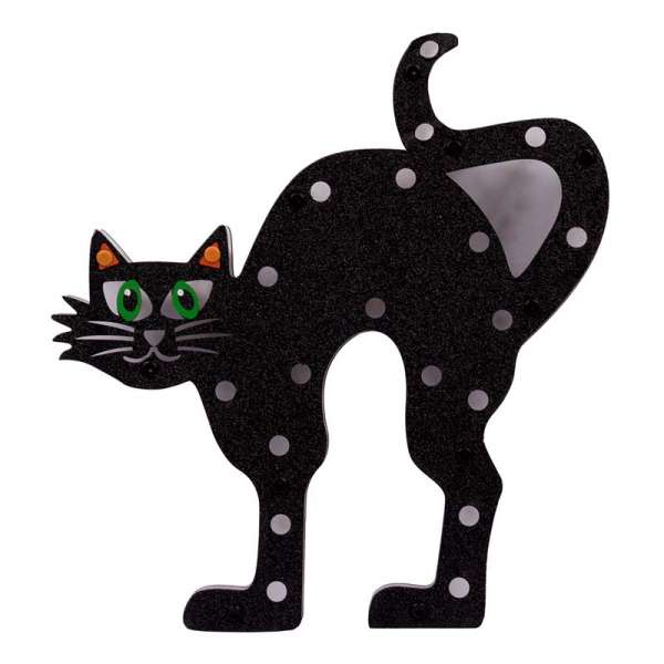 Декор Yes! Fun Хелловін "Чорний Кіт", 30 см, LED