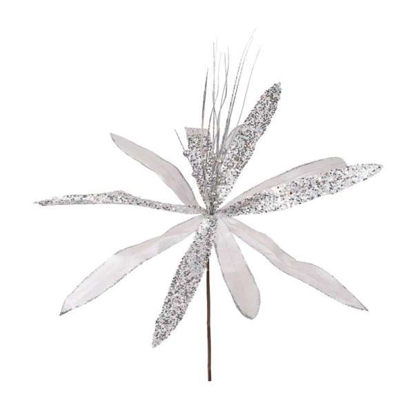 Квітка декоративна Yes! Fun Різдвяна зірка срібна, 40 см